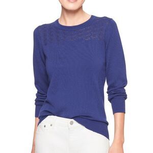 Banana Republic‎ Forever Yoke Crew-neck Sweater Royal Blue Medium